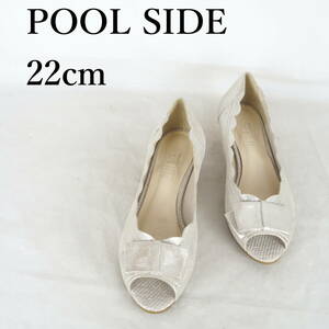 MK4261*POOL SIDE*プールサイド*レディースパンプス*22cm*シルバー