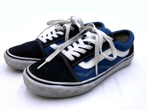 VANS バンズ V36CL+ OLD SKOOL DX オールドスクールDX ローカット スニーカー size25/黒ｘ青 ■■ ☆ ela9 レディース