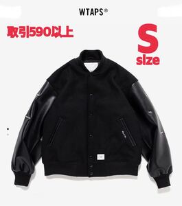 WTAPS BC VARSITY JACKET WOPL MELTON SYNTHETIC BLACK Sサイズ ダブルタップス バーシティジャケット スタジャン 242CWDT-JKM06 ブラック