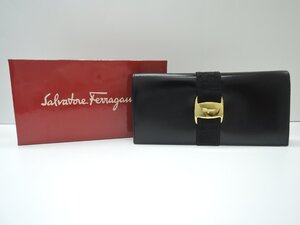 Salvatore Ferragamo サルヴァトーレ フェラガモ 22-3059 ヴァラ ブラック レディース 長財布 ランクA BR・バッグ・財布