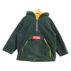 ヒステリックグラマー パーカー トップス アノラック 裏ボア コーデュロイ キッズ 男の子用 120サイズ グリーン HYSTERIC GLAMOUR