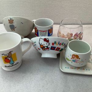 キティ　茶碗　1990 グラス　マグカップ　スモールピープル　1976 サンリオ　昭和レトロ　陶器食器セット　シナモン　マイメロ　ウサハナ