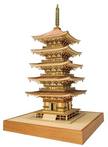 木製建築模型　1/75　羽黒山　五重塔　レーザーカット加工　送料無料