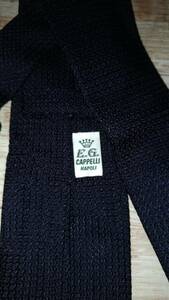 E＆G CAPPELLI イージー・カペッリ ネイビーソリッドネクタイ②