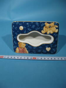 ホールマーク ナルミ 陶器製 テディベア― ポケットティッシュケース 日本製 HALLMARK NARUMI Tissue holder made in Japan (中古・美品)