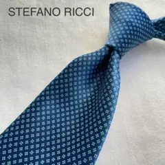 【美品】STEFANO RICCI ステファノリッチ ネクタイ ブルー