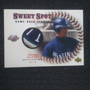 ◆希少・エラーカード！【ICHIRO】2001 Upper Deck Sweet Spot JERSEY（PATCH）CARD #J-IS 　　