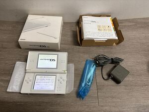 ☆ DSLite ☆ ニンテンドーDS Lite クリスタルホワイト 動作品 本体 タッチペン アダプター 箱 説明書 付属 Nintendo DS GBA 任天堂 2006