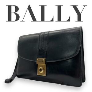 BALLY バリー　s49 クラッチバッグ　レザー　黒　セカンドバッグ　フラップ