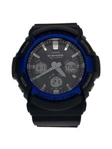 CASIO◆ソーラー腕時計・G-SHOCK/デジアナ/ラバー/BLK/BLK