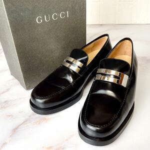 【良品】GUCCI グッチ Gロゴ　金具　ブラック　ローファー　3サイズ（約23.5～24cm相当）箱付