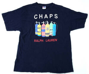 ★90年代 ラルフローレン Ralph Lauren CHAPS チャップス 酸素ボンベ柄 Tシャツ XL USA製ヴィンテージアメリカカラフル