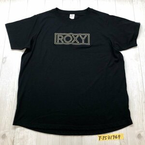 ROXY ロキシー レディース ロゴ刺繍 半袖Tシャツ 大きいサイズ XL 黒