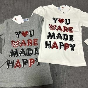 新品KLCケーエルシー　ラメプリント両プリ長袖TシャツロンT130 色違い有り　カットソー ホワイト　女の子　子供服　キッズ