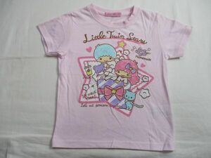 BE264【Little Twin Starr・リトルツインスターズ】プリント　半袖　Ｔシャツ　女児　淡赤　110