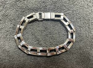 【超レア】【貴重】GUCCI(グッチ) ヴィンテージ　Gロゴ ブレスレット アクセサリー ジュエリー シルバー925 Ag925 　メンズ 【中古】