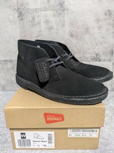 美品　クラークス　Clarks　デザートブーツ ブラック 黒 スウェード　スエード　チャッカブーツ　 us8 OSAGARI