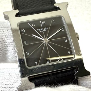 G816-K50-644◎ HERMES エルメス Hウォッチ HH1.510 ブラック □D刻印 レディース 腕時計 クォーツ 箱付き