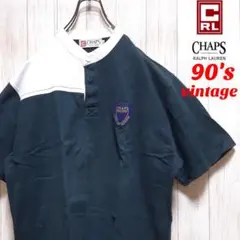 古着　90s　希少　チャップスラルフローレン　スタンドカラー　ラガーシャツ　ＸＬ