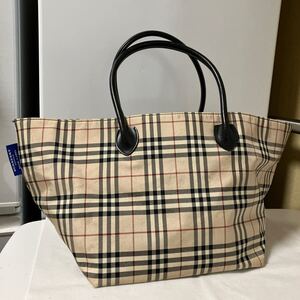 BURBERRY BLUE LABEL バーバリー ブルーレーベル ハンドバッグ トートバッグ キャンバス レザー ナイロン ノバチェック タグあり