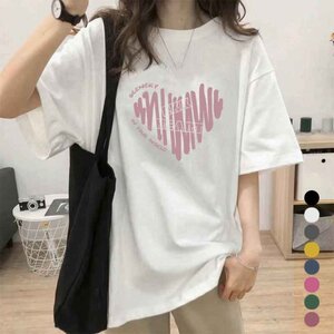 半袖Tシャツレディース 夏 ロゴ ロングTシャツ レディース ワンサイズ くすみピンク