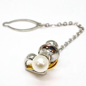 テリ良し!!＊TASAKI(田崎真珠)アコヤ本真珠ピンブローチ＊j 約4.1g 約6.5mm あこや パール pearl accessory jewelry broach silver DA0/DA5