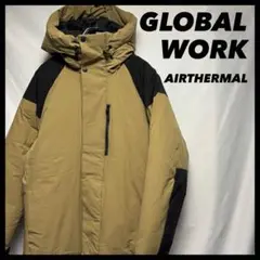 GLOBAL WORK エアサーマルフードブルゾン 撥水　中綿ジャケット　34