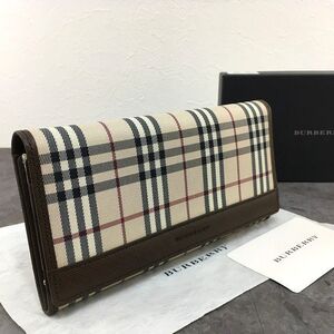 送料込み！ 未使用品 BURBERRY 長財布 バーバリーチェック 箱付き 230