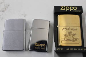 保管品 ジッポー ZIPPO ライター スリム ソリッドブラス 1932 1985 / 3個 まとめ 激安1円スタート