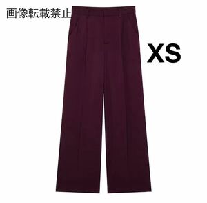 vintage ヴィンテージ レトロ ワイドパンツ ロングパンツ ボトムス XSサイズ レディース★ZARA 好きな方に★2024 A/W 冬新作 新品未使用★