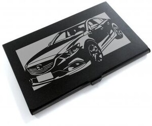 ブラックアルマイト「マツダ(MAZDA) アテンザ ATENZA」切り絵デザインのカードケース[CC-099]