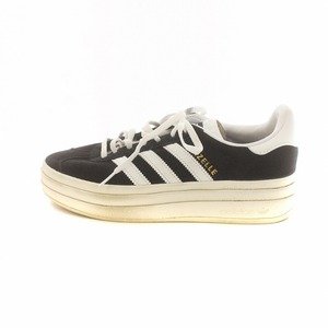 アディダス adidas ガゼルボールド GAZELLE BOLD W スニーカー シューズ 靴 スエード ロゴ 厚底 US6.5 23.5cm 黒 ブラック 白