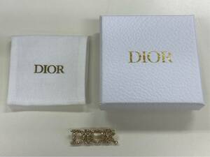 新品未使用 DIOR ブローチ ロゴ ホワイトクリスタル クリスチャン・ディオール Christian Dior
