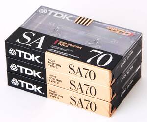 605-6 未開封『TDK SA 70』3本（ハイポジション・カセットテープ）