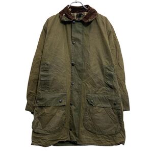 Barbour オイルドジャケット バブアー XL~ モスグリーン BORDER ビッグサイズ 襟コーデュロイ 裏地チェック 古着卸 アメリカ仕入 a612-6853