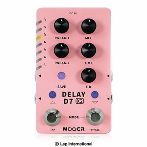 最落無し! Mooer　D7 X2 DELAY　/ a45419　14タイプのディレイを収録、プリセット保存可能なペダル　1円