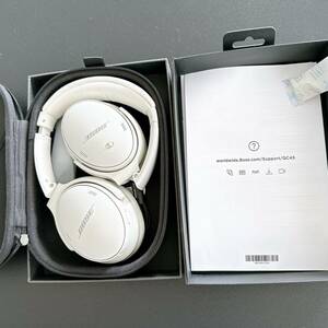 Bose QuietComfort 45 headphones ワイヤレスヘッドホン Bluetooth ノイズキャンセリング マイク付 ホワイトスモーク