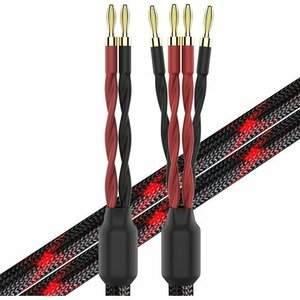 新品 KK 2.5M 2バナナプラグ⇔4バナナプラグ K4B-2B バイワイヤ式スピーカー K4B-2B CABLE 226