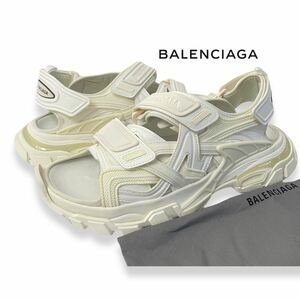 美品 正規品 BALENCIAGA TRACK SANDAL バレンシアガ トラック サンダル スポーツサンダル ロゴ ベルト ホワイト 42