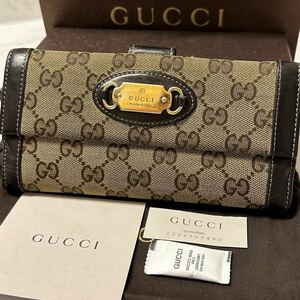 グッチ　GUCCI 財布　長財布　GGキャンバス　レディース