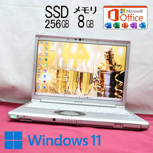 ★美品 高性能8世代4コアi5！新品SSD256GB メモリ8GB★CF-SV7 Core i5-8350U Webカメラ Win11 MS Office2019 Home&Business★P72901