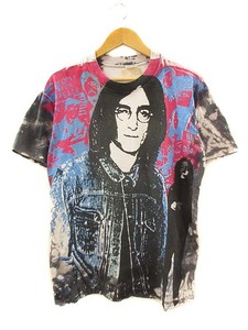 ヴィンテージ VINTAGE 90s ジョンレノン JOHN LENNON モスキートヘッド Tシャツ オノヨーコ YOKO ONO 総柄 USA製 XL ☆AA★ メンズ