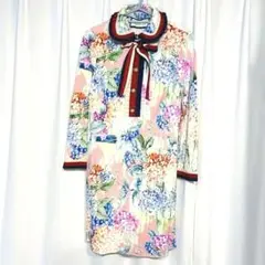 GUCCI 紫陽花柄　長袖ワンピース