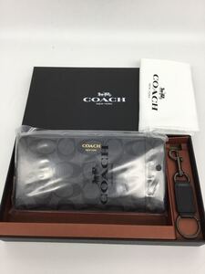 未開封 COACH 長財布 シグネチャー キーホルダー付き