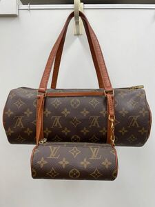 美品★ LOUIS VUITTON ルイヴィトン モノグラム パピヨン30 筒型 ハンドバッグ ミニボストン M51365 ゴールド金具 ポーチ付き