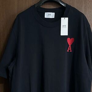 黒XXL新品 AMI Paris ビッグ グラフィック ブランドロゴ Tシャツ ブラック 半袖 カットソー アミ パリス メンズ ami alexandre mattiussi