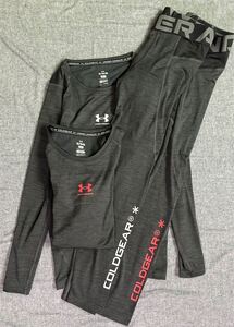 UNDERARMOUR 秋冬NEWMODEL新品未使用 UAコールドギアアーマー コンプレッション ノベルティ シャツ×２インナートレーニングウェア４セット