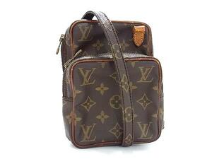 1円 LOUIS VUITTON ルイヴィトン M45238 モノグラム ミニアマゾン クロスボディ ショルダーバッグ 斜め掛け レディース ブラウン系 FB8951