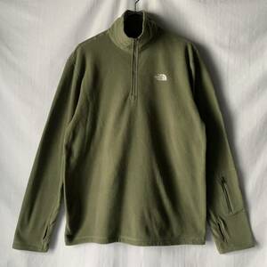 THE NORTH FACE ノースフェイス ハーフジップ プルオーバー フリースジャケット オリーブ M アウトドア ヴィンテージ OLD