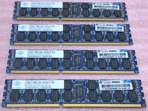 ◎Nanya NT8GC72C4NG0NL-CG 4枚セット *PC3L-10600R/DDR3L-1333 ECC REG/Registered 240Pin DDR3 RDIMM 32GB(8GB x4) 動作品